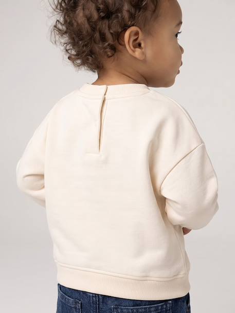 Sweater met badges babyjongen ecru - vertbaudet enfant 