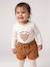 T-shirt baby met lange mouwen en luipaardhartmotief ecru+marineblauw - vertbaudet enfant 