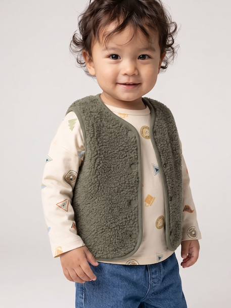 Baby sherpa bodywarmer groen - vertbaudet enfant 