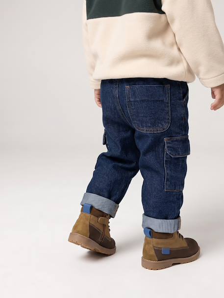 Denim babybroek ongewassen denim - vertbaudet enfant 