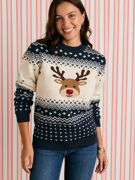 Pull de Noël Adulte Mixte Capsule Famille marine - vertbaudet enfant 