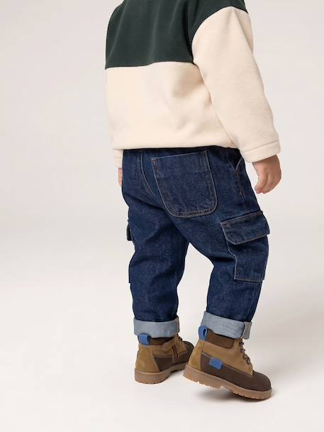 Denim babybroek ongewassen denim - vertbaudet enfant 
