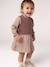 2-in-1 babyjurk met lange mouwen chocoladebruin - vertbaudet enfant 