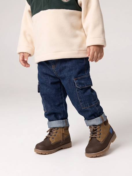 Denim babybroek ongewassen denim - vertbaudet enfant 