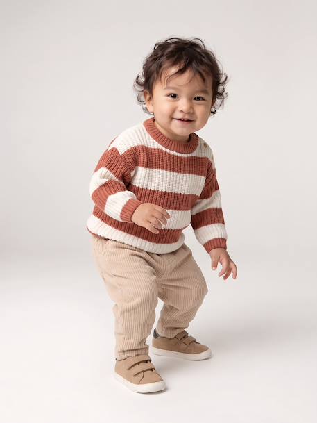 Pull bébé garçon manches longues marine+terracotta - vertbaudet enfant 
