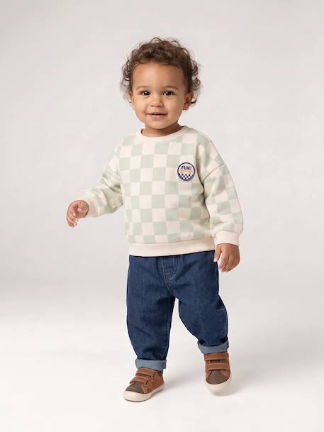 Sweat bébé garçon manches longues vert sauge - vertbaudet enfant 