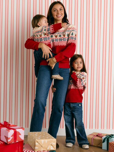 Pull de Noël femme Capsule Famille rouge - vertbaudet enfant 