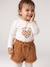 T-shirt baby met lange mouwen en luipaardhartmotief ecru+marineblauw - vertbaudet enfant 