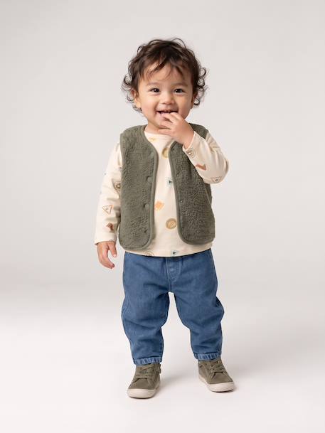 Baby sherpa bodywarmer groen - vertbaudet enfant 