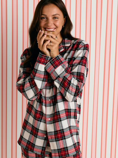 Pyjama femme flanelle Capsule Famille rouge - vertbaudet enfant 