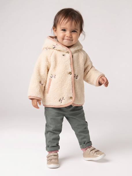 Baby sherpijas met capuchon vanille - vertbaudet enfant 