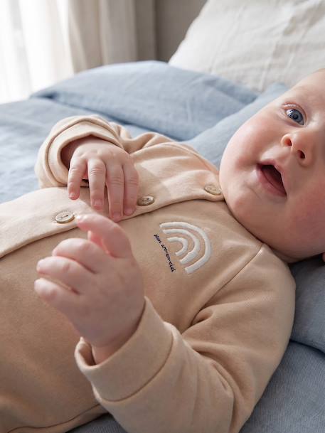 Combinaison bébé manches longues beige - vertbaudet enfant 