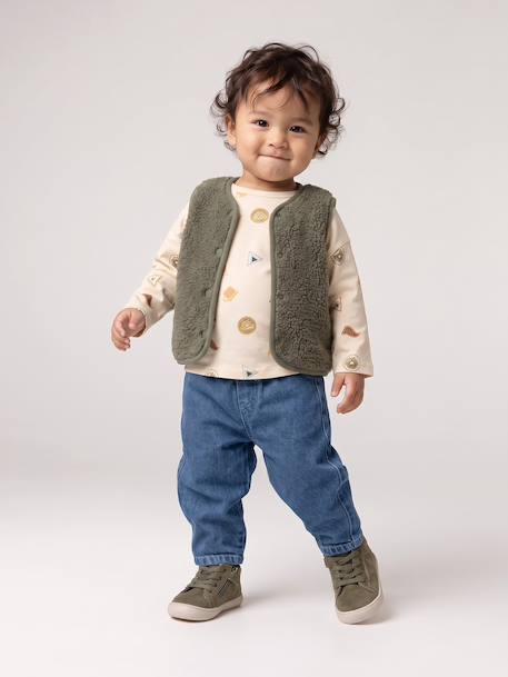 Baby sherpa bodywarmer groen - vertbaudet enfant 