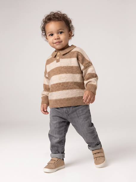 Gestreepte babypolotrui taupe - vertbaudet enfant 