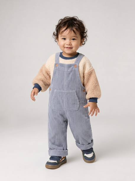 Set tuinbroek en sweater baby jongen grijsblauw - vertbaudet enfant 