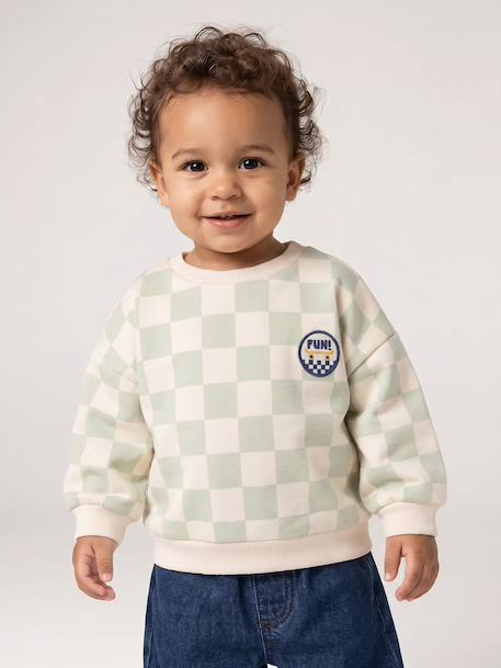 Sweat bébé garçon manches longues vert sauge - vertbaudet enfant 