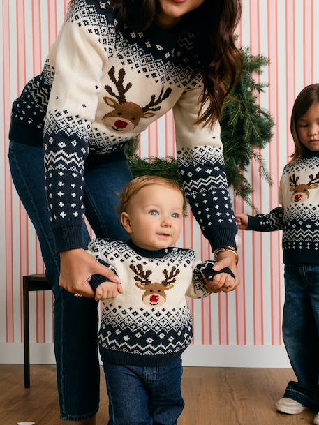 Pull de Noël bébé garçon Capsule Famille marine - vertbaudet enfant 