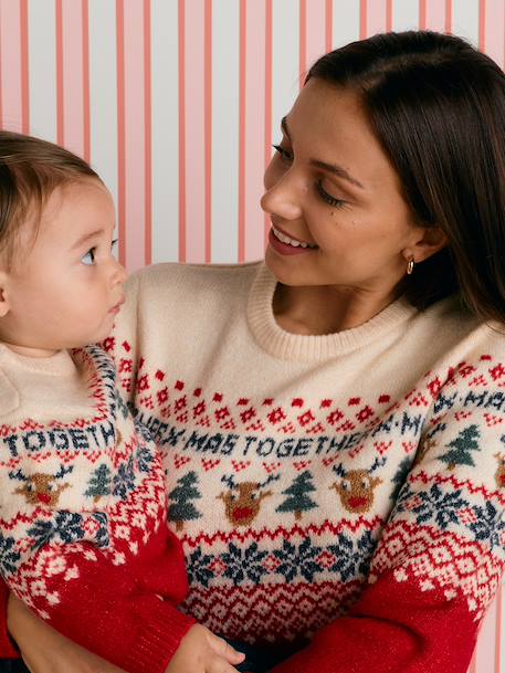Pull de Noël femme Capsule Famille rouge - vertbaudet enfant 