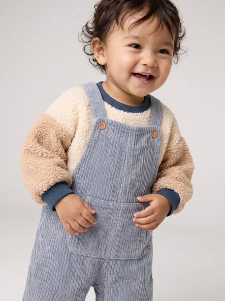 Set tuinbroek en sweater baby jongen grijsblauw - vertbaudet enfant 