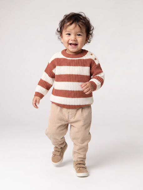 Pull bébé garçon manches longues marine+terracotta - vertbaudet enfant 