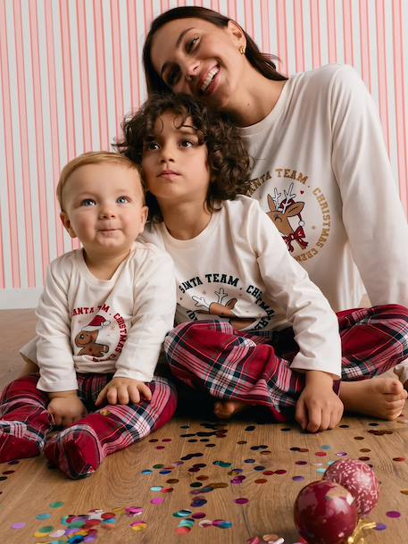 Damespyjama Capsule Familie ecru - vertbaudet enfant 