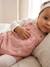 4-delige babyset van velours lichtroze - vertbaudet enfant 
