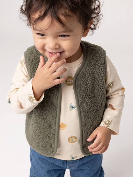 Baby sherpa bodywarmer groen - vertbaudet enfant 