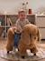Porteur animal à roulettes en bois FSC® blanc+chocolat+marron+rose - vertbaudet enfant 