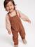Ensemble blouse et salopette velours bébé fille bleu céleste+noisette - vertbaudet enfant 