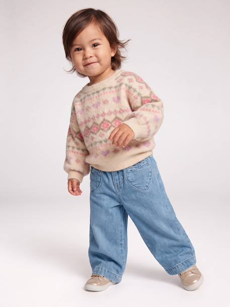 Babytrui met jacquardmotief rozen - vertbaudet enfant 