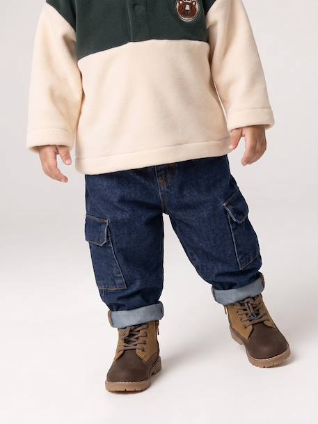 Denim babybroek ongewassen denim - vertbaudet enfant 