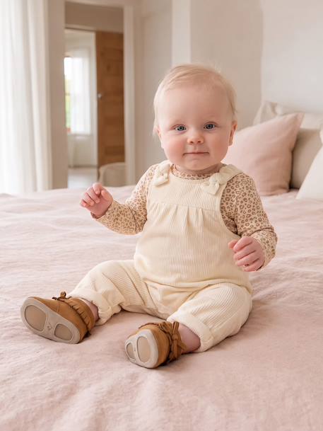 Set tuinbroekje en babybody meisje vanille - vertbaudet enfant 