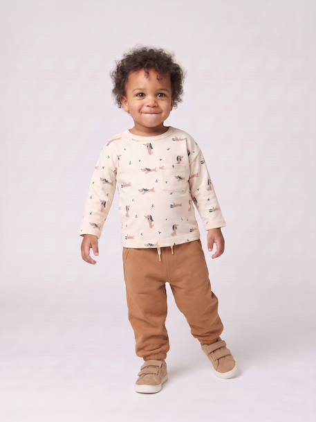 Ensemble T-shirt et pantalon bébé garçon caramel+vert - vertbaudet enfant 