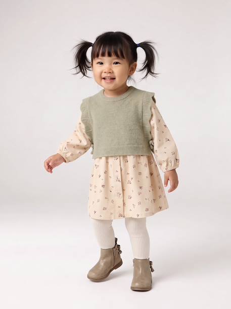 Ensemble robe et pull bébé fille vanille - vertbaudet enfant 