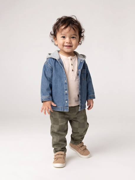 Chemise bébé personnalisable en denim avec capuche stone - vertbaudet enfant 