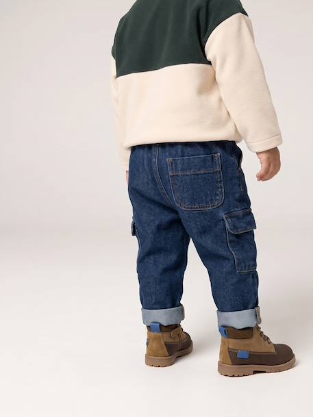 Denim babybroek ongewassen denim - vertbaudet enfant 