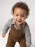 Babykledingset met tuinbroek en blouse olijf - vertbaudet enfant 