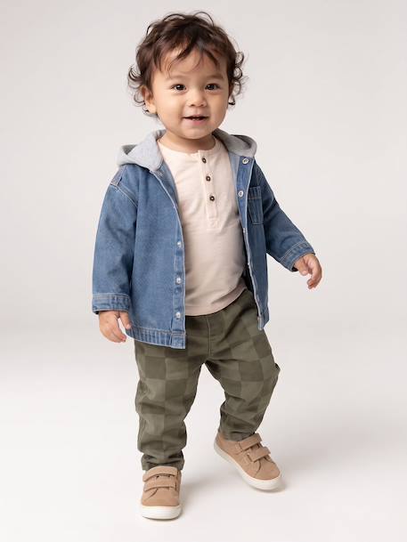 Chemise bébé personnalisable en denim avec capuche stone - vertbaudet enfant 