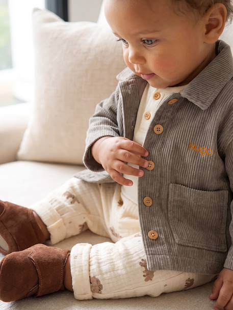 Babyset overshirt en T-shirt kaki - vertbaudet enfant 