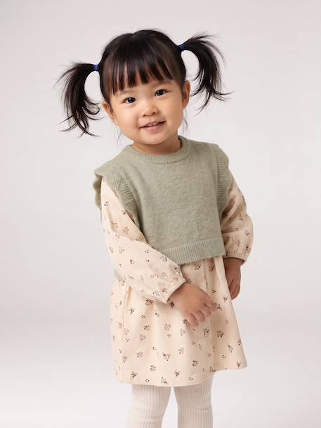 Ensemble robe et pull bébé fille vanille - vertbaudet enfant 
