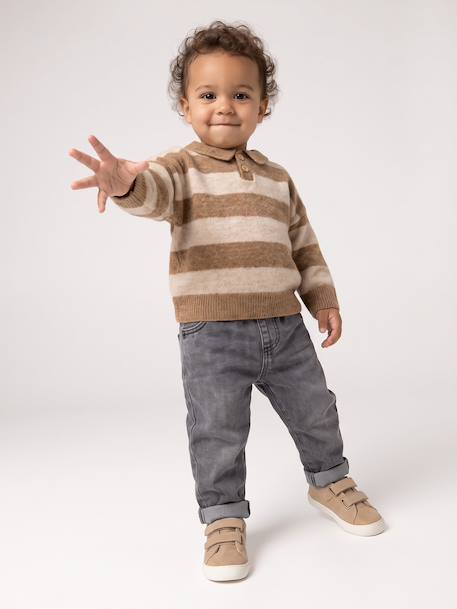 Gestreepte babypolotrui taupe - vertbaudet enfant 