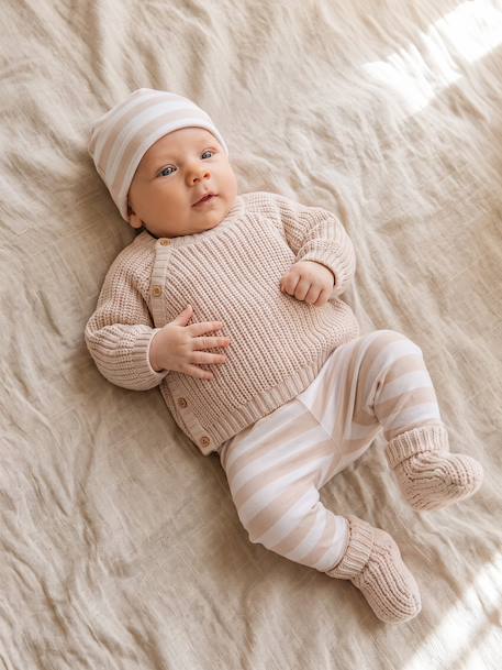 Ensemble 4 pièces bébé mixte beige chiné - vertbaudet enfant 