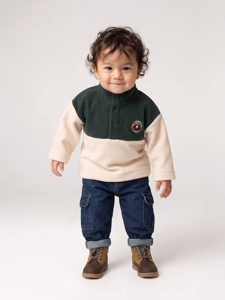Denim babybroek ongewassen denim - vertbaudet enfant 