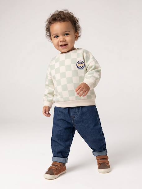 Sweat bébé garçon manches longues vert sauge - vertbaudet enfant 