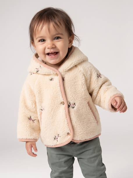 Manteau à capuche bébé fille vanille - vertbaudet enfant 