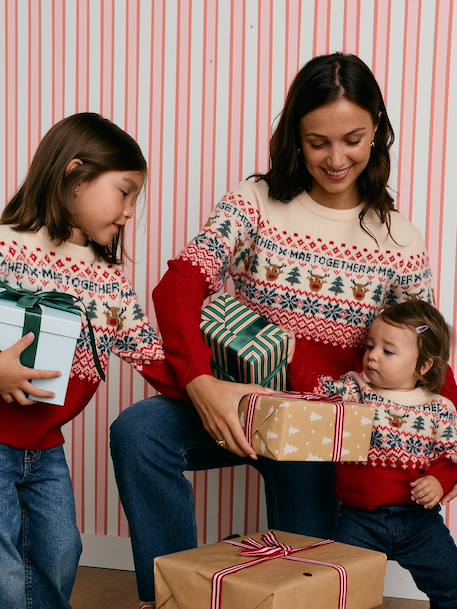 Kersttrui voor aanstaande mama rood - vertbaudet enfant 