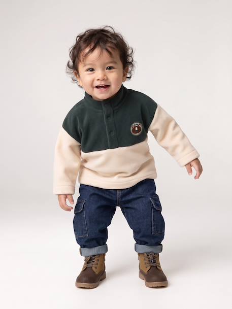 Fleece babysweater met opstaande kraag dennen - vertbaudet enfant 