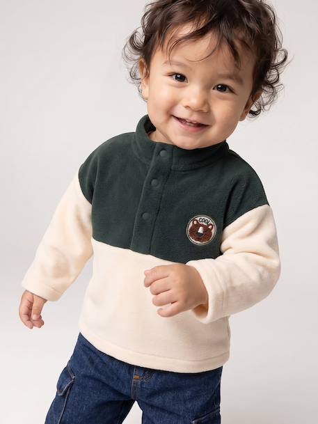 Fleece babysweater met opstaande kraag dennen - vertbaudet enfant 