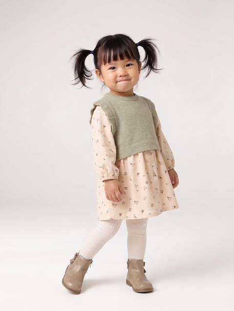 Ensemble robe et pull bébé fille vanille - vertbaudet enfant 