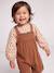 Ensemble blouse et salopette velours bébé fille bleu céleste+noisette - vertbaudet enfant 